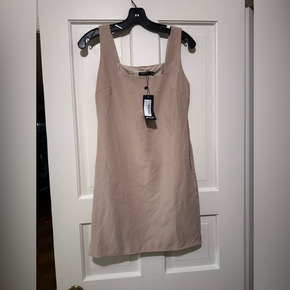 Taupe Tailored square neck cord mini dress, NWT, Size: 0 - Picture 1 of 2